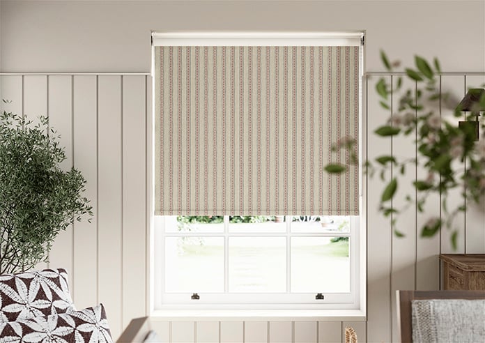 Emily Bond Block Printed Stripe, Pink & Blue - Roller Blind - Image 3
